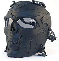 WISEONUS Airsoft Taktikai Koponya Maszk - Teljes Arcvédő Szürke Lencsével, Paintball, Vadászat, CS Játék és Halloween Jelmezhez - Ütésálló T 1