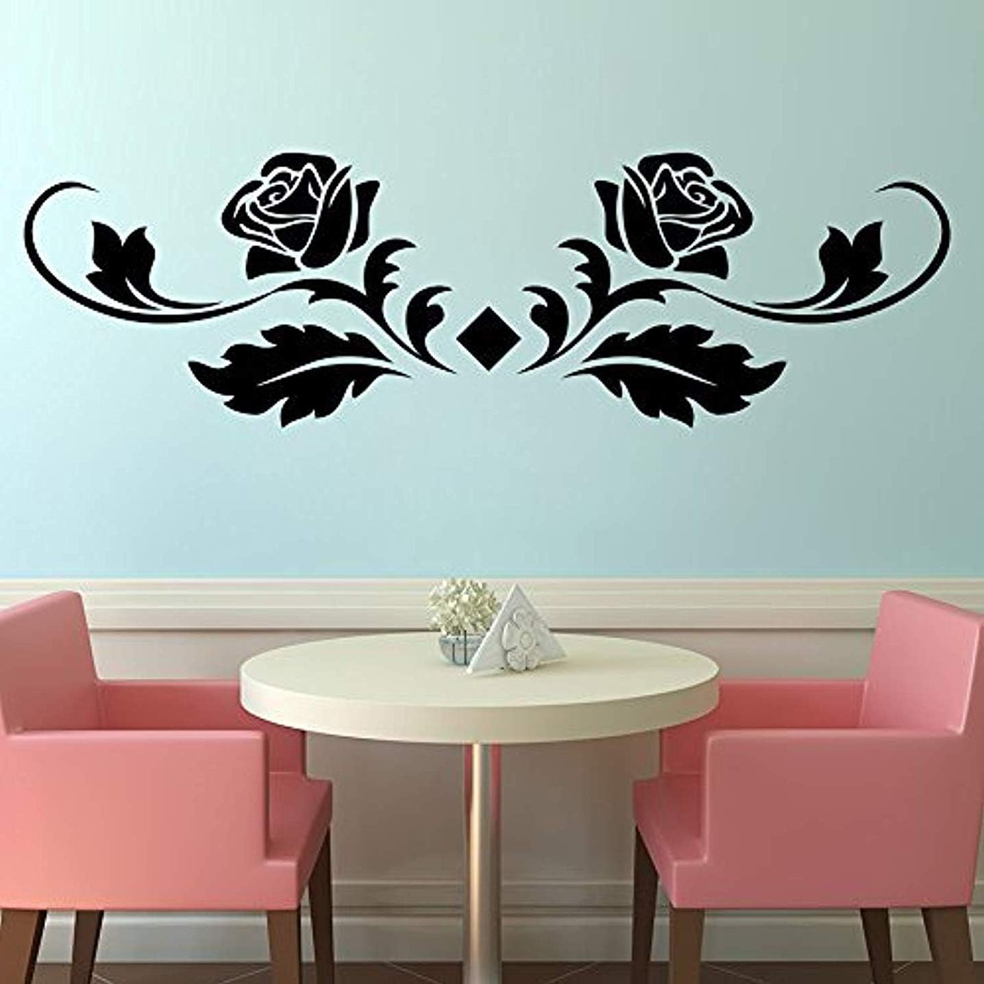 Black Rose Floral Vinyl Wall Decal Vinyl Decal Decor Poster