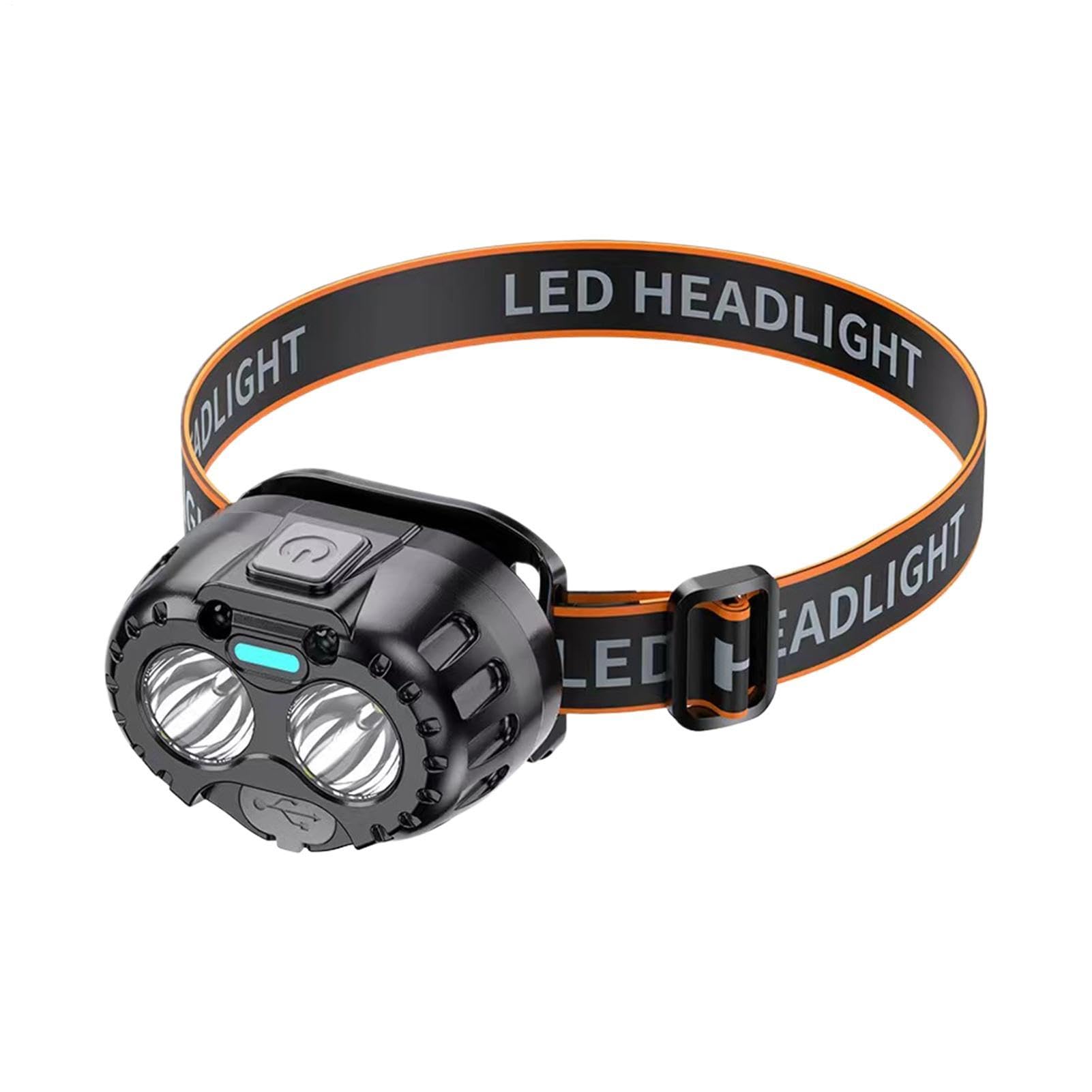 Monozoz Head Lamp Bright USB Charging Lightweight Adjustable Headlight