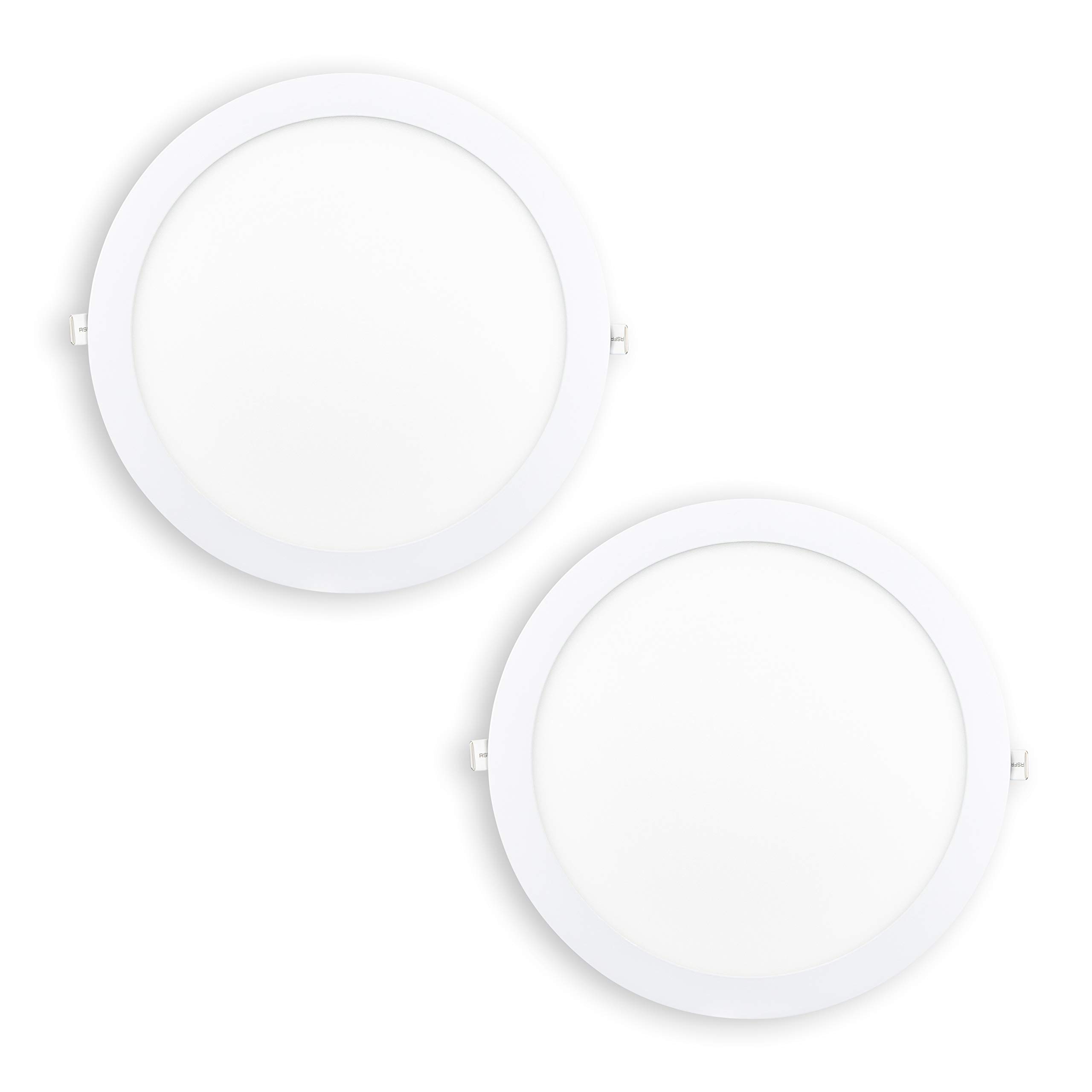 Popp® Pack x2 Downlight Placa LED Redondo Empotrable Circular 24W Blanco Neutro 4000K 2280Lumenes con Corte de Techo Ø280mm, para oficina, salon, cocina, pasillo (24W 4000K)