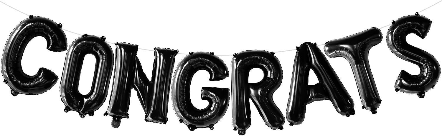 KatchOn, Black Congrats Class of 2024 Balloons - 16 Inch | Graduation Balloons, Graduation Decorations Class of 2024 | Congrats Grad Balloons Graduation Balloons