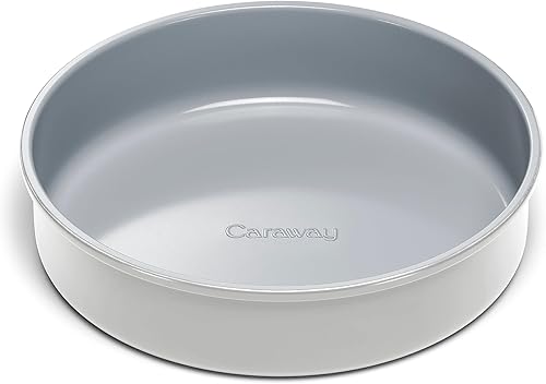 Caraway Sartén circular de cerámica antiadherente de 9 pulgadas, revestimiento de cerámica naturalmente suave, no tóxico, sin PTFE ni PFOA, perfecto