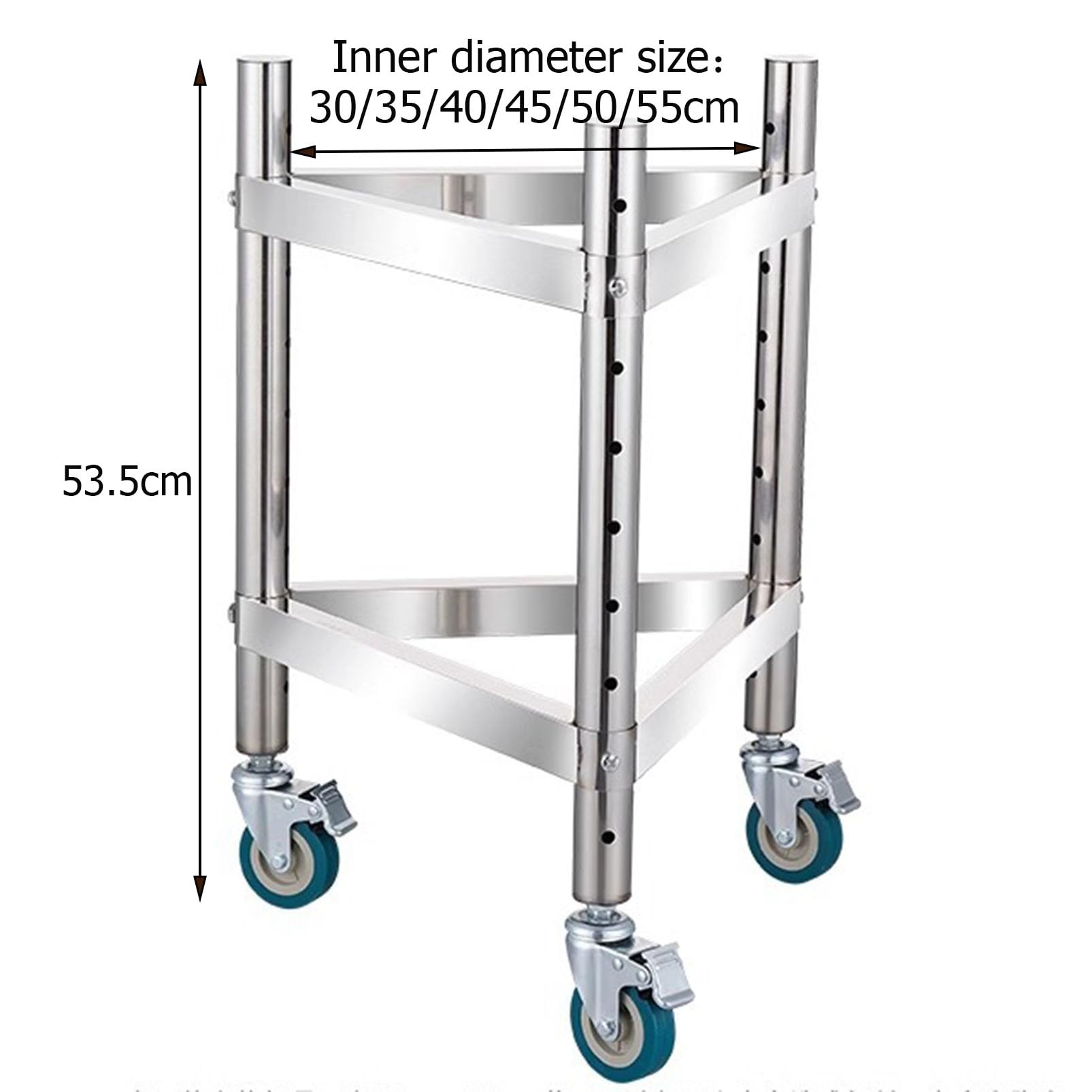 Carrello a barile resistente con rotelle, supporto regolabile in altezza per vino, pasto, friggitrice, grasso, bottiglia d'acqua