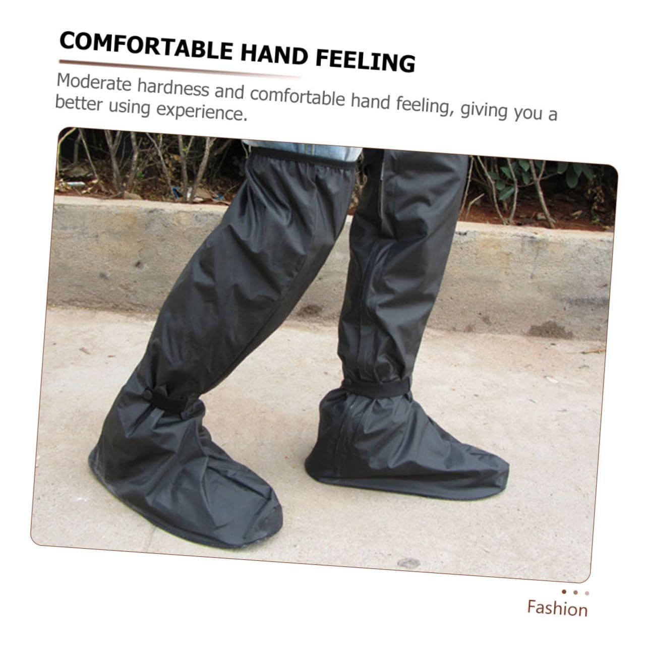 Yardwe Surchaussures Imperméables Noires L 41-42 en Pvc Caoutchouc | Réutilisables, Résistantes à L'usure, pour Voyage et Extérieur, Lot de 1 Paire