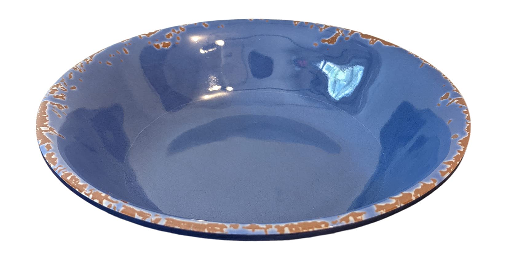 Gianna's Home 12 Piece Rustic Farmhouse Melamine Dinnerware Set, Service for 4 (12 Piece Dinnerware Set, Blue)