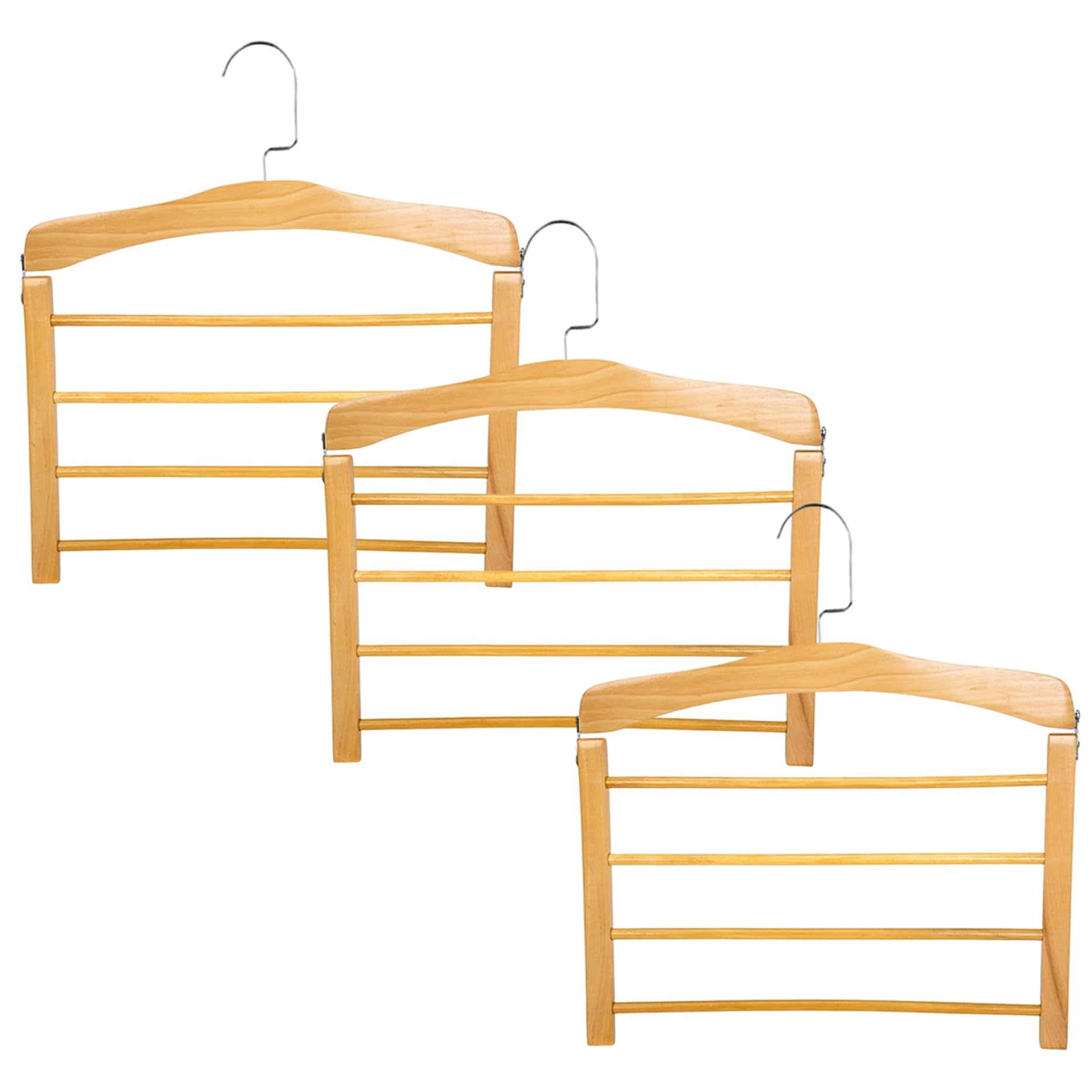 Cintres en bois 4 niveaux pour foulards et pantalons dressing serein