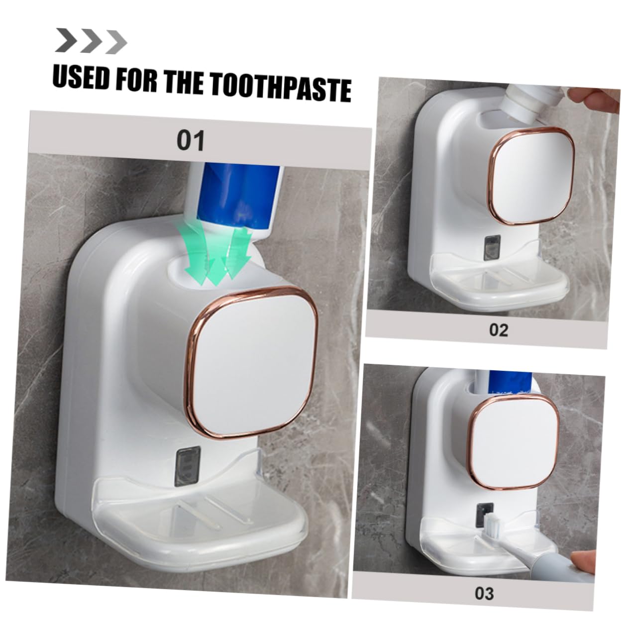 FRCOLOR Distributeur Dentifrice Automatique Mural Sans Perçage Presse-tube Pour Salle De Bain Cuisine