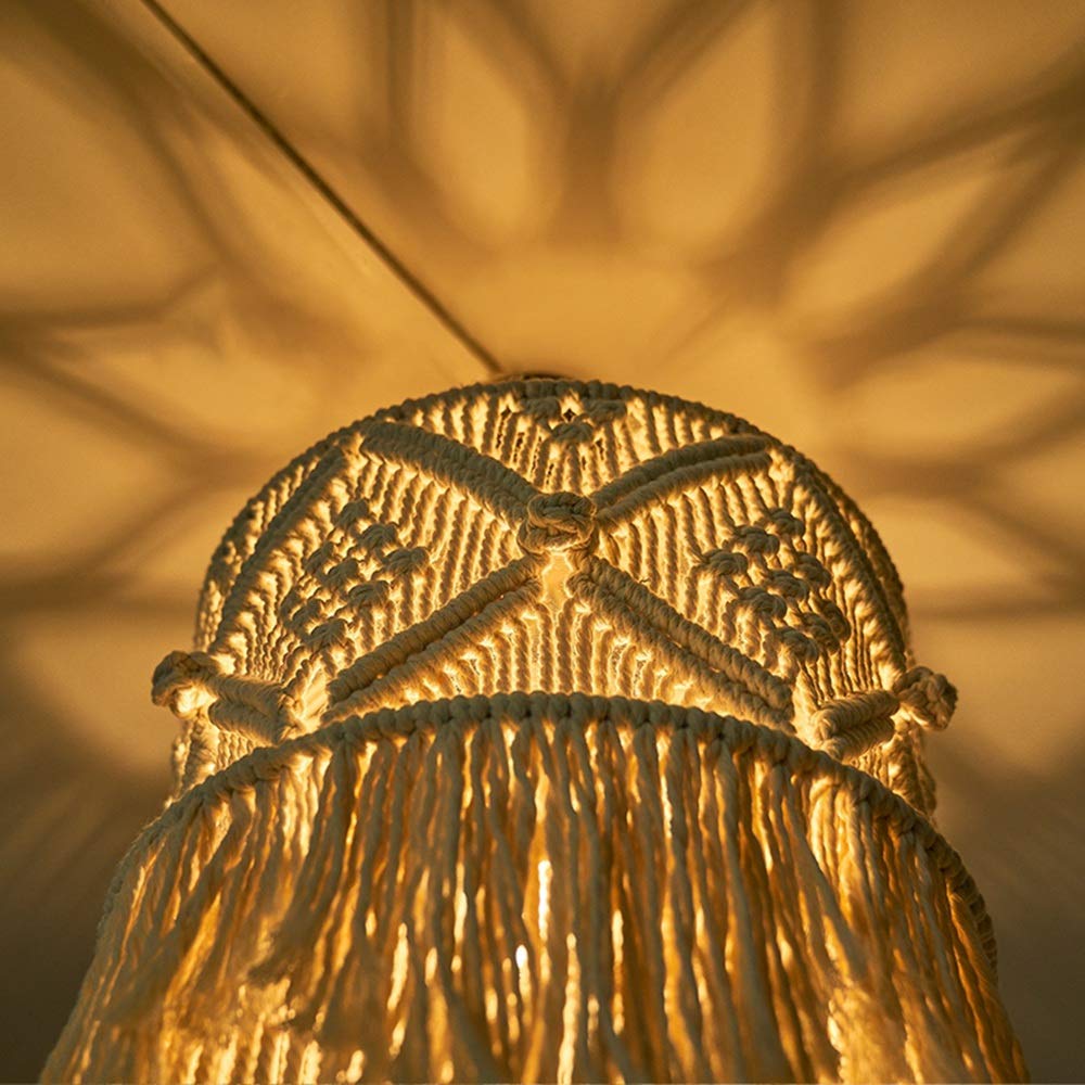 Arazzo da Parete Fatto Un Mano Paralume Macrame Boho Decor Nappa Arazzo Sfondo Testiera Appeso Un Parete