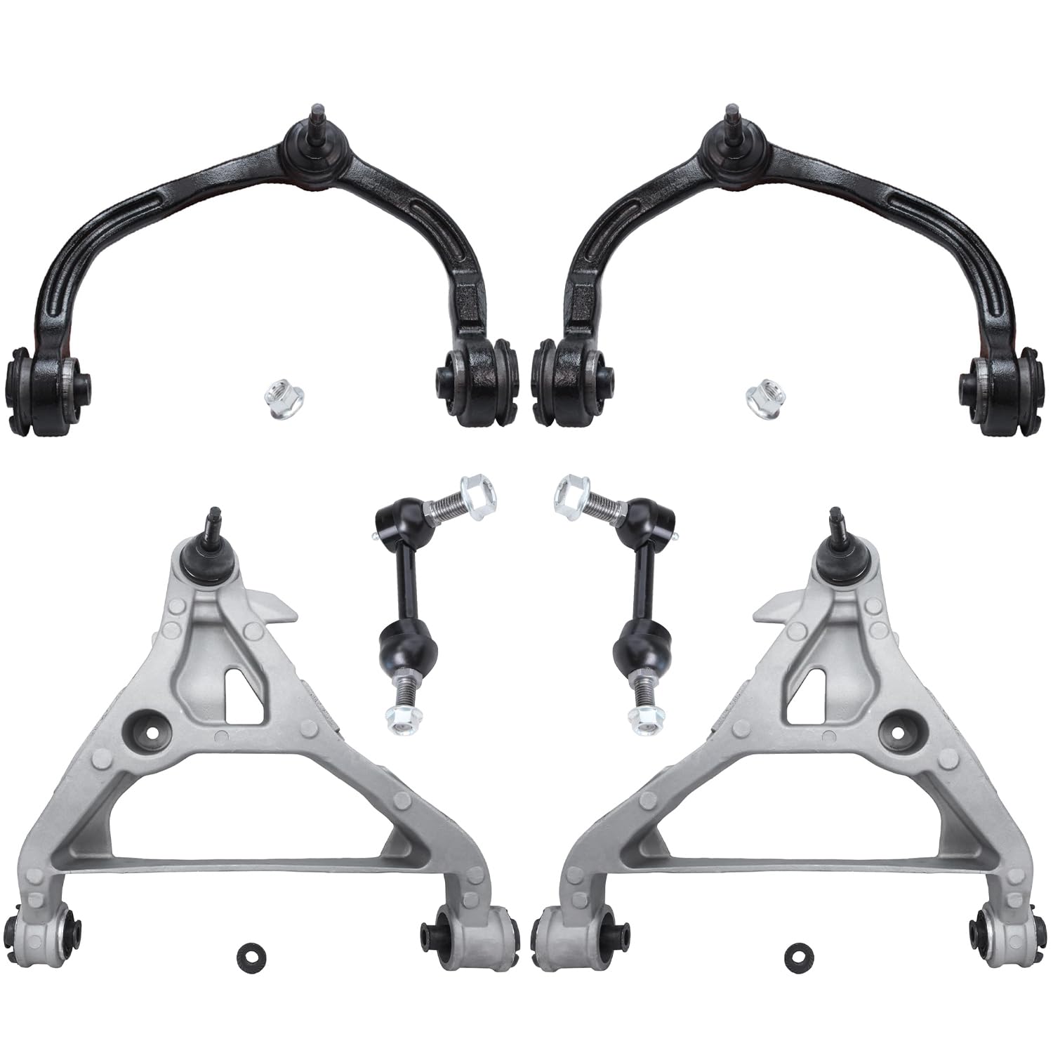 Detroit Axle - Front Upper &amp; Lower Control Arms w/Ball Joints + Sway Bars