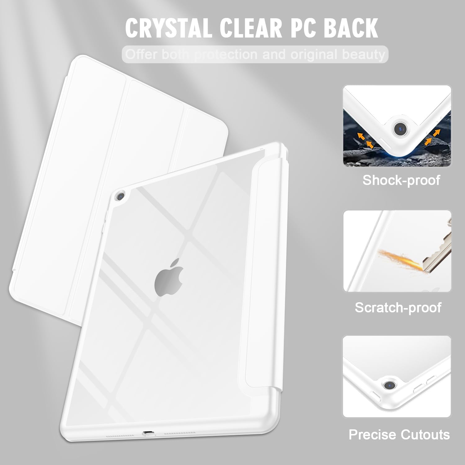 Custodia intelligente per iPad da 10,2 pollici 9a/8a/7a generazione 2021/2020/2019 con funzione di accensione e spegnimento automatico, custodia protettiva magnetica e leggera per tablet (rosa