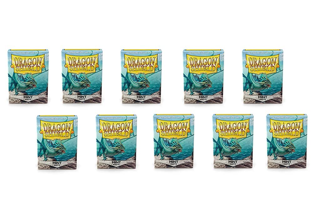 10 Packs Dragon Shield Matte Mint Standard Size 100 ct Card Sleeves Display Case โ image 1