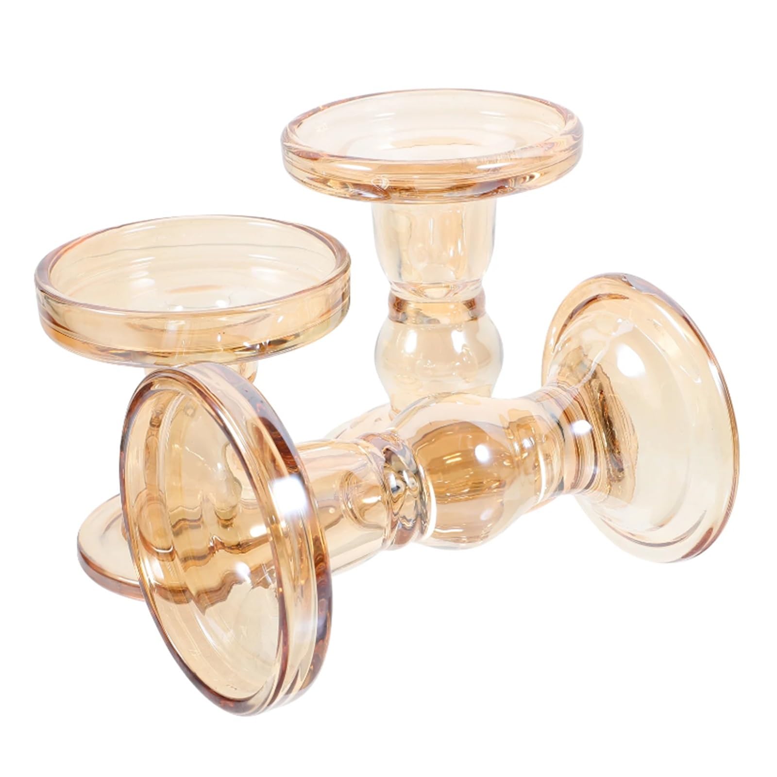 3-teiliges Säulenhalter-Set aus Glas, Hochzeits-Kerzenständer for das Wohnzimmer in 3 Größen