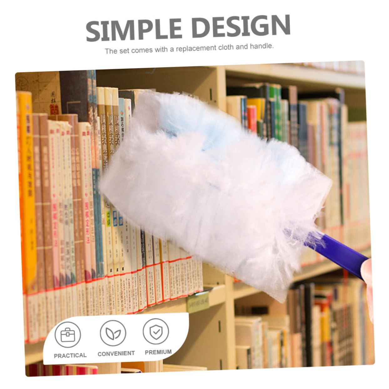 Amosfun 5sets Duster Elettrico Per Pulizia Con Manico e Panni Sostituibili Spolverino Per Casa Auto e Computer Con Adsorbimento Elettrostatico