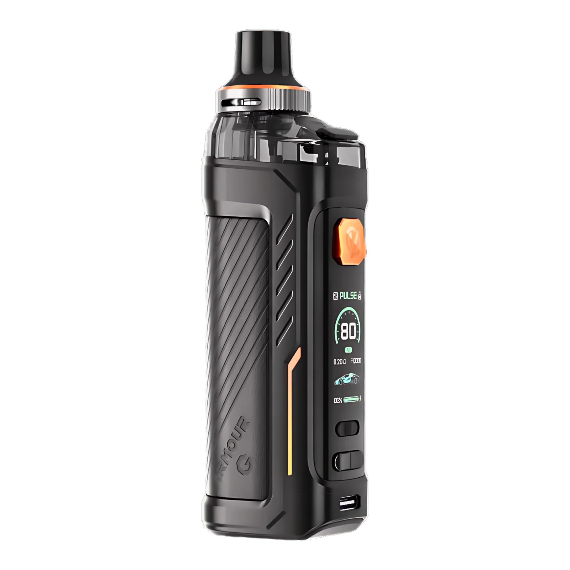 VAPORESSO Armour G Vape Kit - E-cigarette Starter Vape Kit, Long Lasting 3000mAh Battery, 80w, DTL and MTL Vaping, Adjustable Airflow, Button Activation, Pulse and Eco Mode, No Nicotine (Black)
