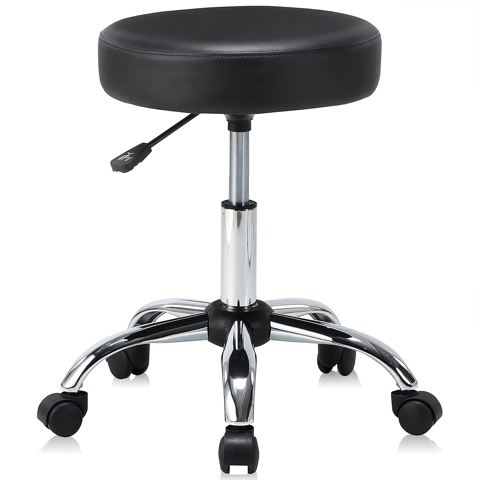 KLASIKA Adjustable Hydraulic Rolling Swivel Stool Chair with Cushion and Wheels