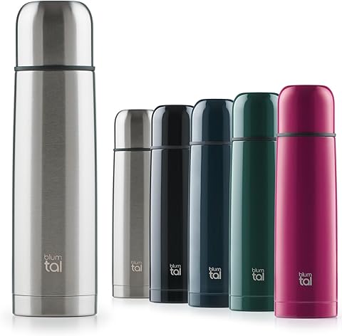 Blumtal Termo Café - Termo de Viaje sin BPA, Vaso Térmico, Taza de acero inoxidable con aislamiento de doble pared, Plata, 350ml