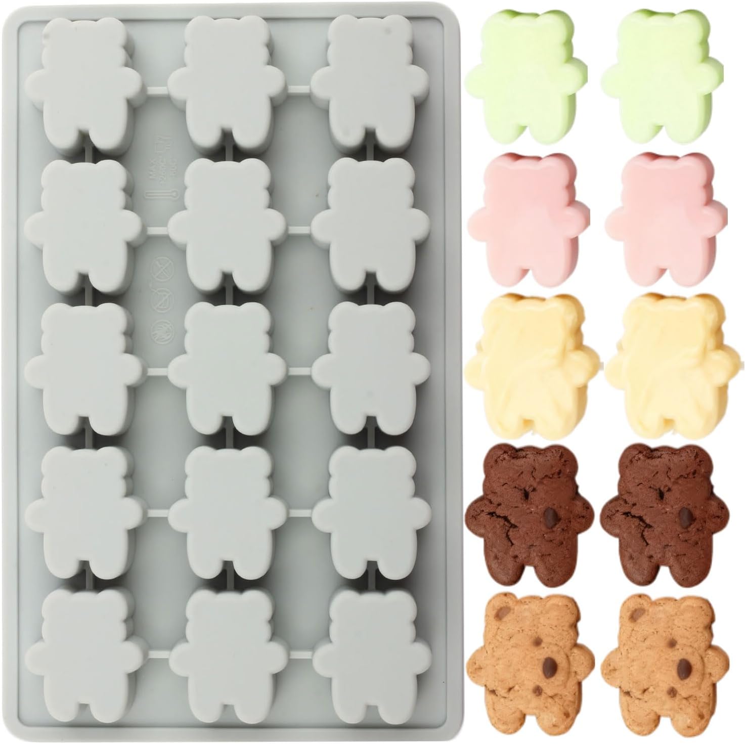 15 Cavity Bear Silicone Candy Molds For Candy Chocolate Baking Cake Decoration