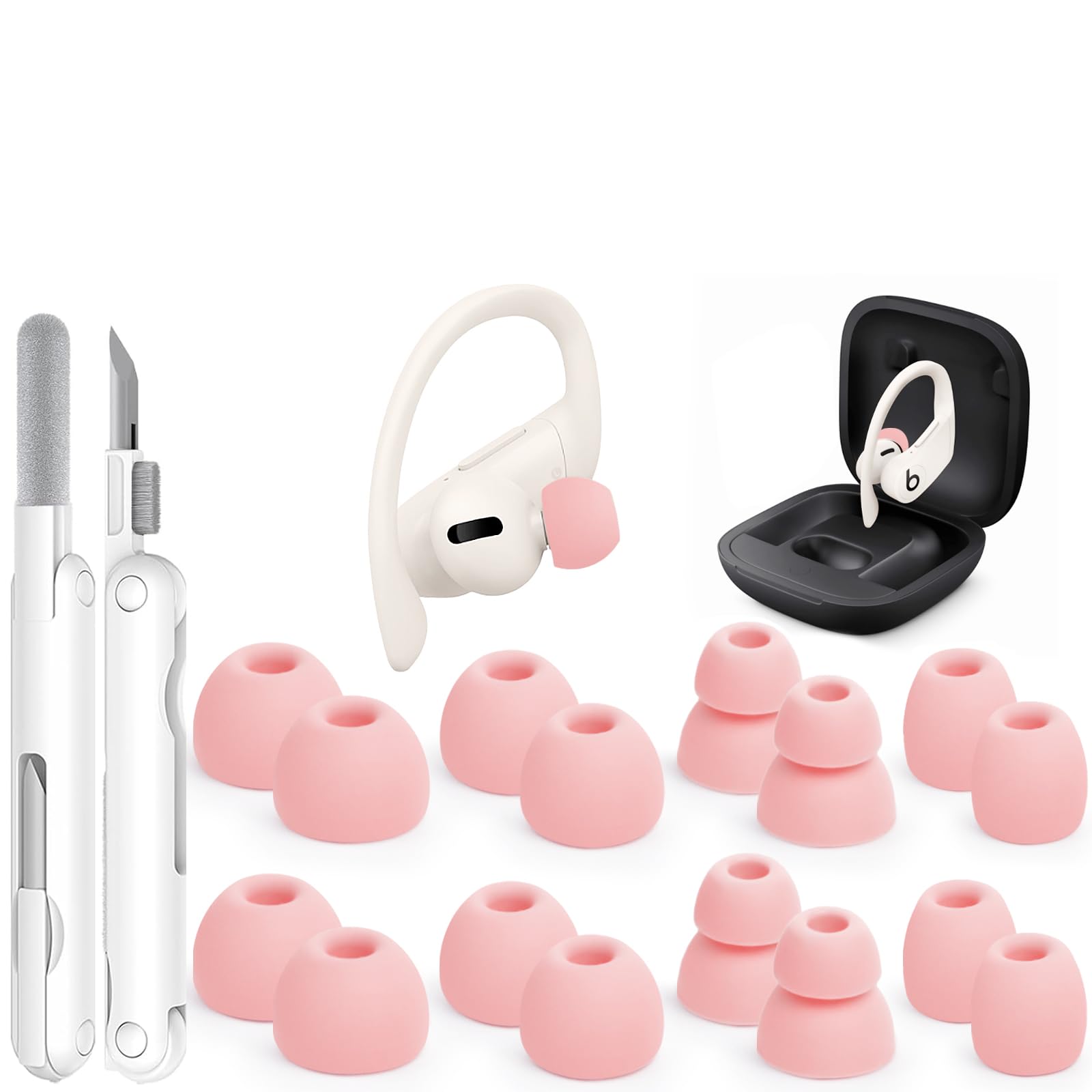 8 Pairs Replacement Ear tip for Powerbeats Pro(Pink)