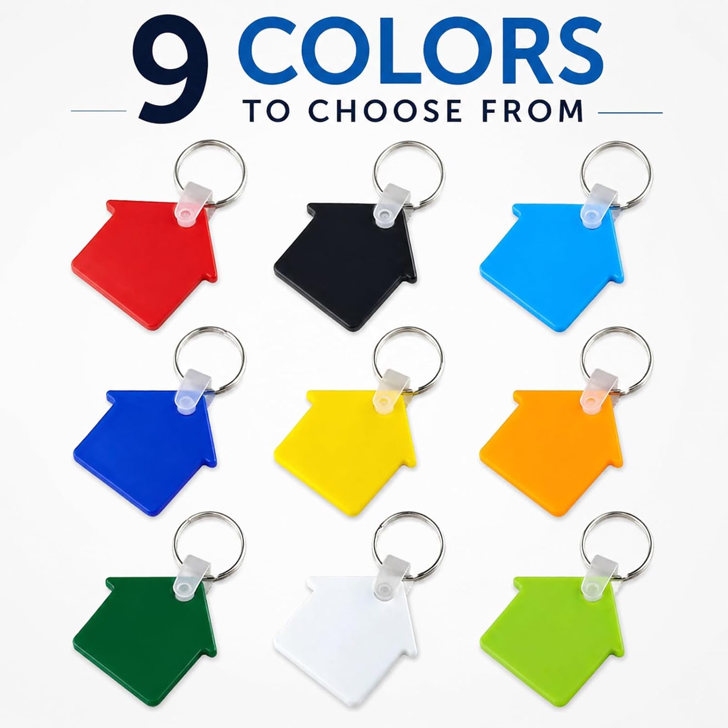Custom Keychains Bulk, Personalized Logo Keychains, Custom Key Tags with Logo Bulk for Business, House Shape Soft PVC Keychain, Promotional Keychains for Events, Client Gifts (200 pack)