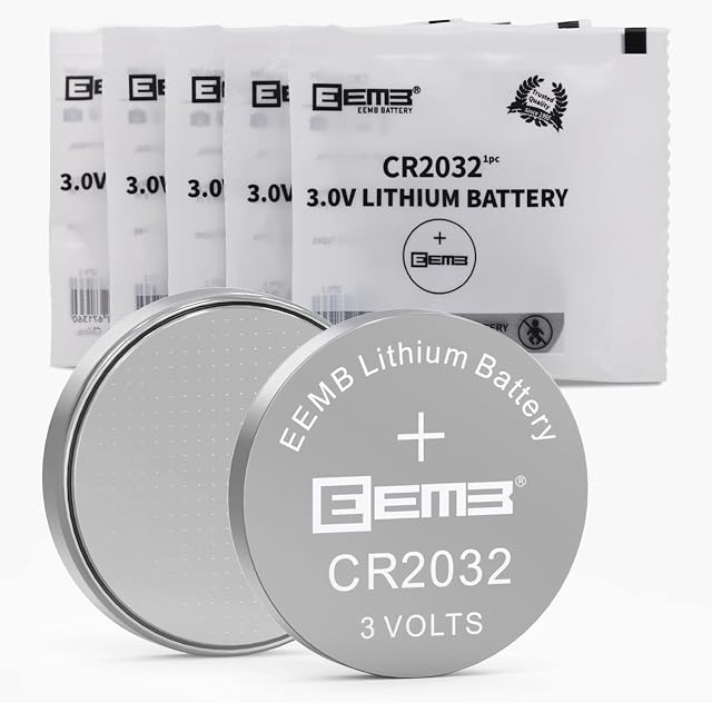5PCS EEMB CR2032 Battery 3V Lithium Battery 2032 Coin Cell Batteries 3 Volt Li-MnO Button Battery UL Certified Single Use Battery
