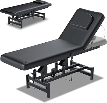 Electric Lift Professional Massage Table for Esthetician, Physical Therapy Table with Adjustable Backrest, PU Leather,for Treatment, Physical Therapy, Spa Facial Professional Massage, Tattoo1500LBS