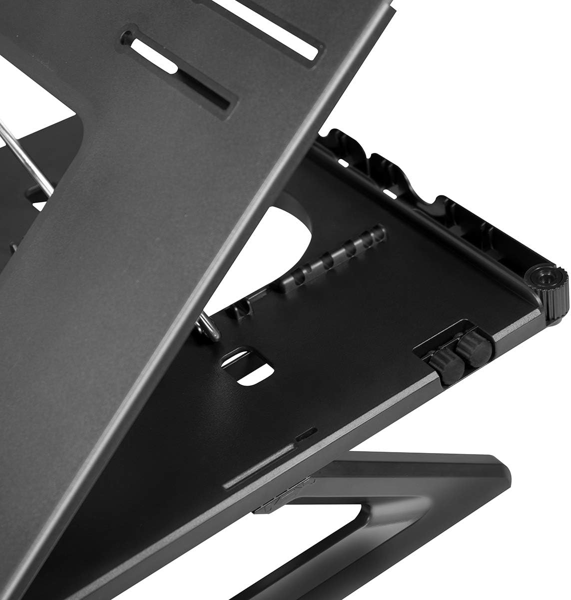 LogiLink AA0133 Notebook Stand with Smartphone Holders, Suitable for 10-15.6 Inch Laptops and Tablets, Black