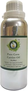 R V Essential 100% Pure Cold Pressed Corn Oil (Zea Mays) - Unrefined Carrier Oil for Skin & Cooking, 300ml / 10oz