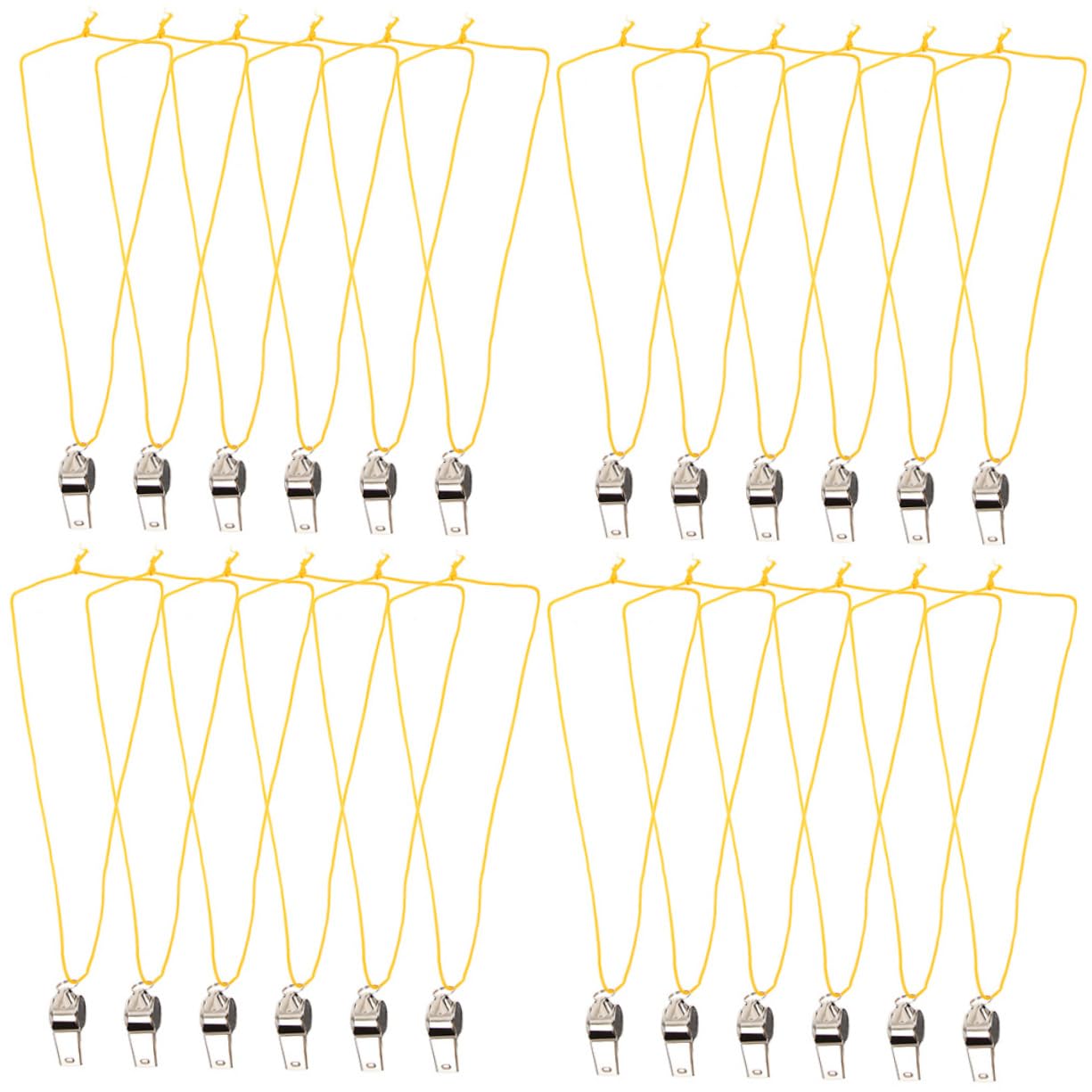 Mikikit 24pcs Sports Whistle Whistle Referee Emergency Whistles for Waterproof Loud Matches Hiking Survival Adults Outdoor Lifeguard Boating Camping Stainless Steel Silver