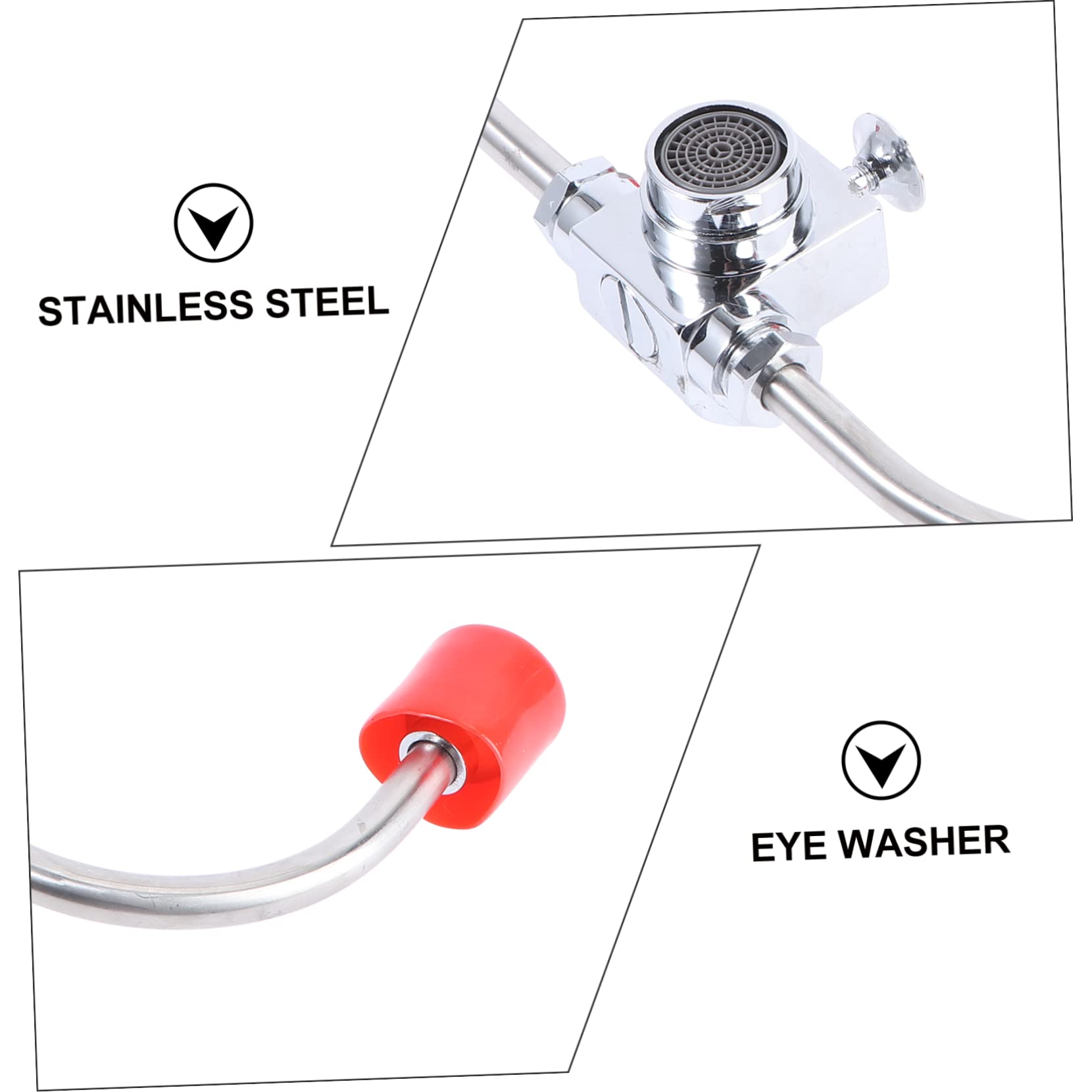 Estación Lavaojos de Acero Inoxidable para Oficinas y Laboratorios con Flujo Permanente Regulable y Montaje en Lavabo para Emergencia Ocular