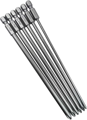 Miniatura 5 de Wolfride Juego de brocas Phillips magnéticas largas PH2 de 14 pulgadas, vástago hexagonal Phillips, juego de brocas de cabeza cruzada, 5.9 pulgadas