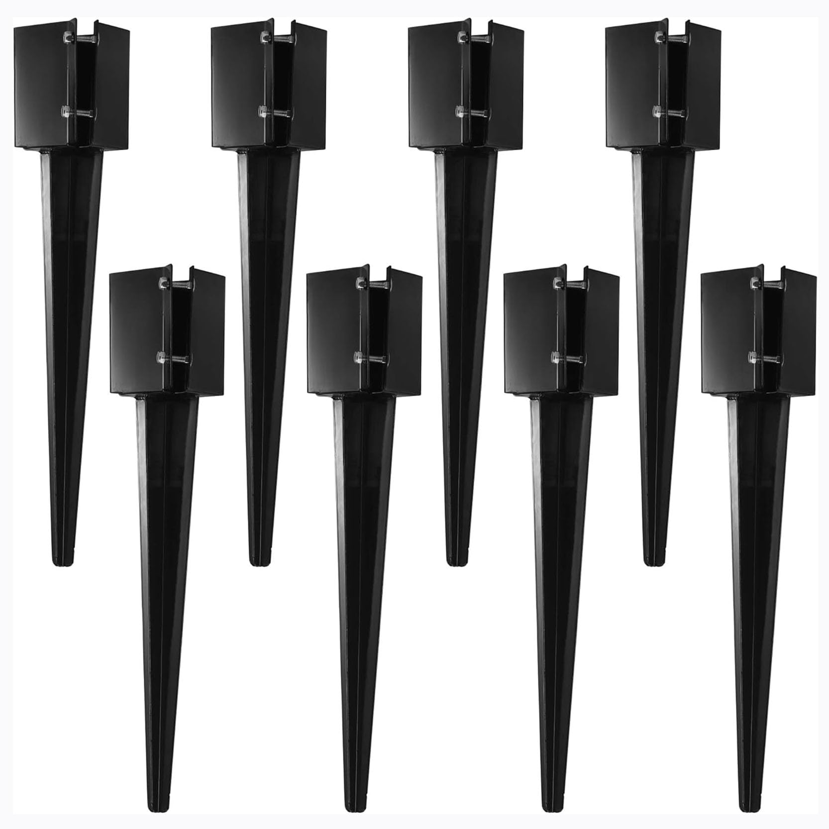 GOUZIBHD Post Anchor Ground Spike Fence Post Anchor Ground Spike Fence Post Anchor Ground Spike Post Spike Black Mailbox Post Anchor for Fences Mailboxes(Color:8pack)