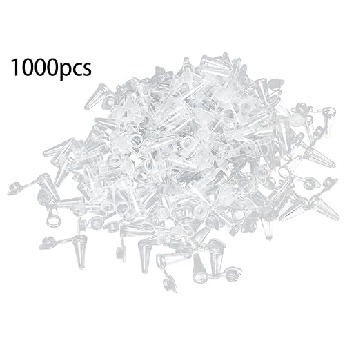 Miniatura 4 de Bettomshin 1000 tubos de centrífuga cónicos de 0.0 fl oz, con tapa a presión, mini tubos de ensayo de microcentrífuga de plástico transparente,