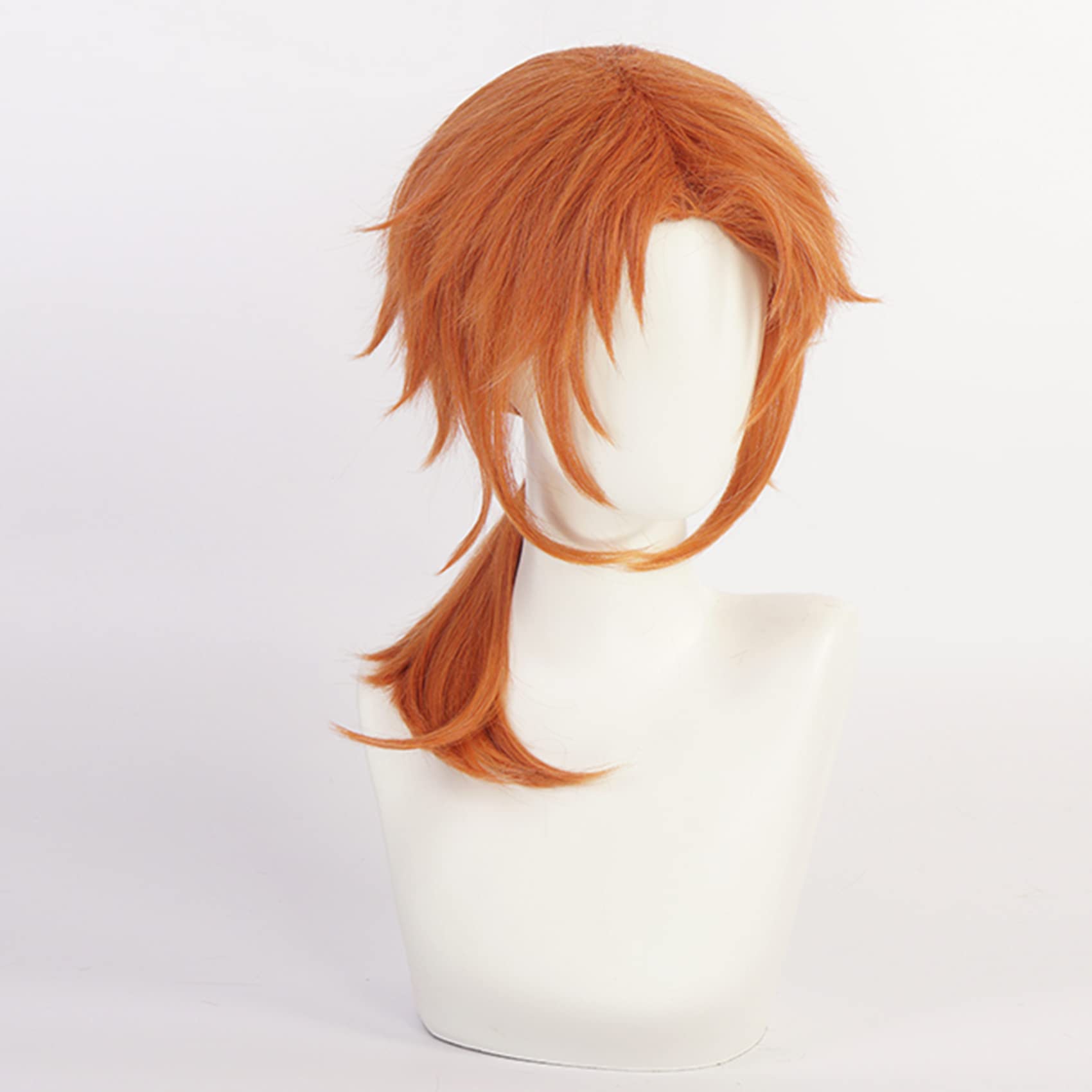 Orange Red Long Curly Ponytail Wig for Anime with Heat Resistant Fiber Synthetic for Women Men Halloween Comic Con Cos Role Replacement Wigs - Image 3