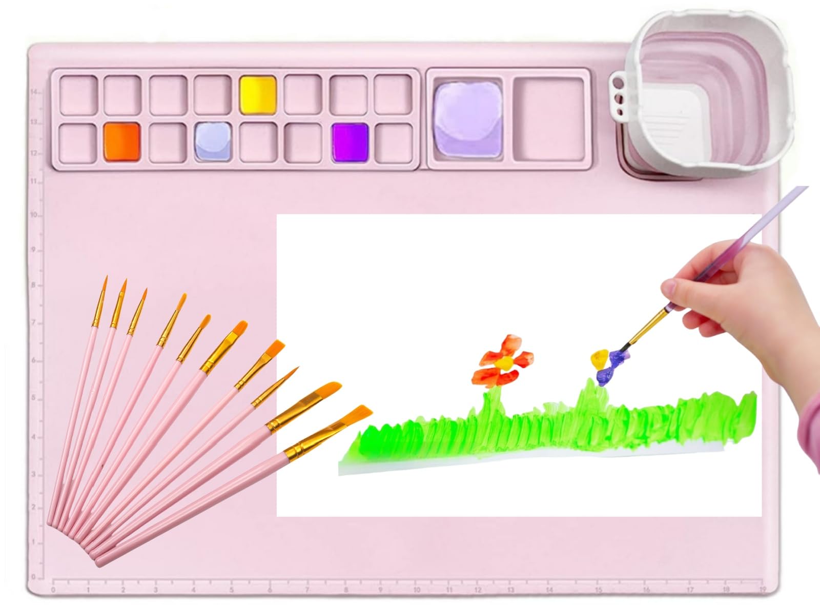 Tappetino in Silicone per Pittura,Tappetino per Pittura per Bambini,Tappetino Silicone Pittura,Tappetino Artistico per Artigianato,Tappetini da Disegno