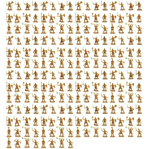 Huhebne 1:72 200/Set Kunststoff Antike Soldaten Figuren Spielzeug Archaische Soldaten MäNner SchwertkäMpfer Action Figure Mach Es Selbst Krieg Szene Spielzeug Gold Cover