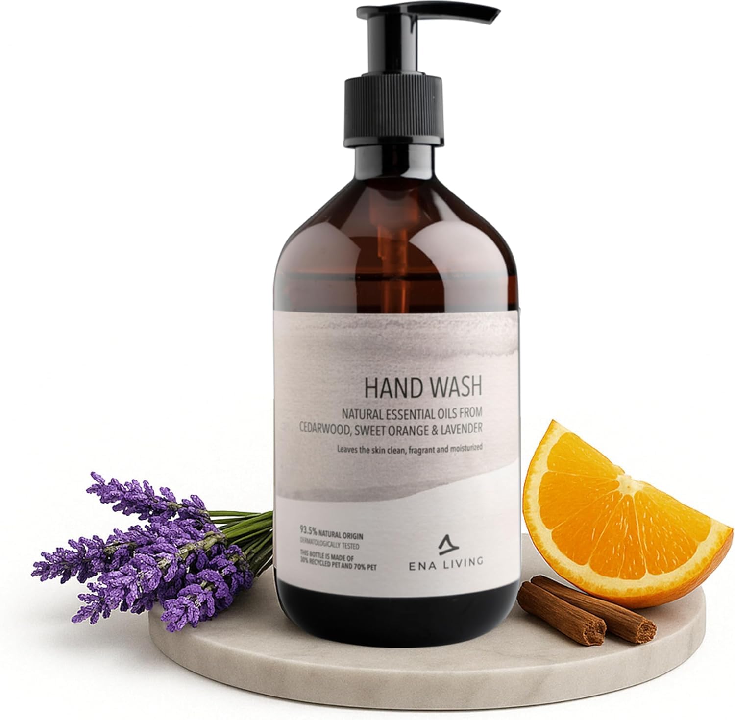 ENA LIVING Duschgel 500ml – Mit Lavendel, Orange & Zedernholz, Aloe Vera, Ohne Mikroplastik & Parabene
