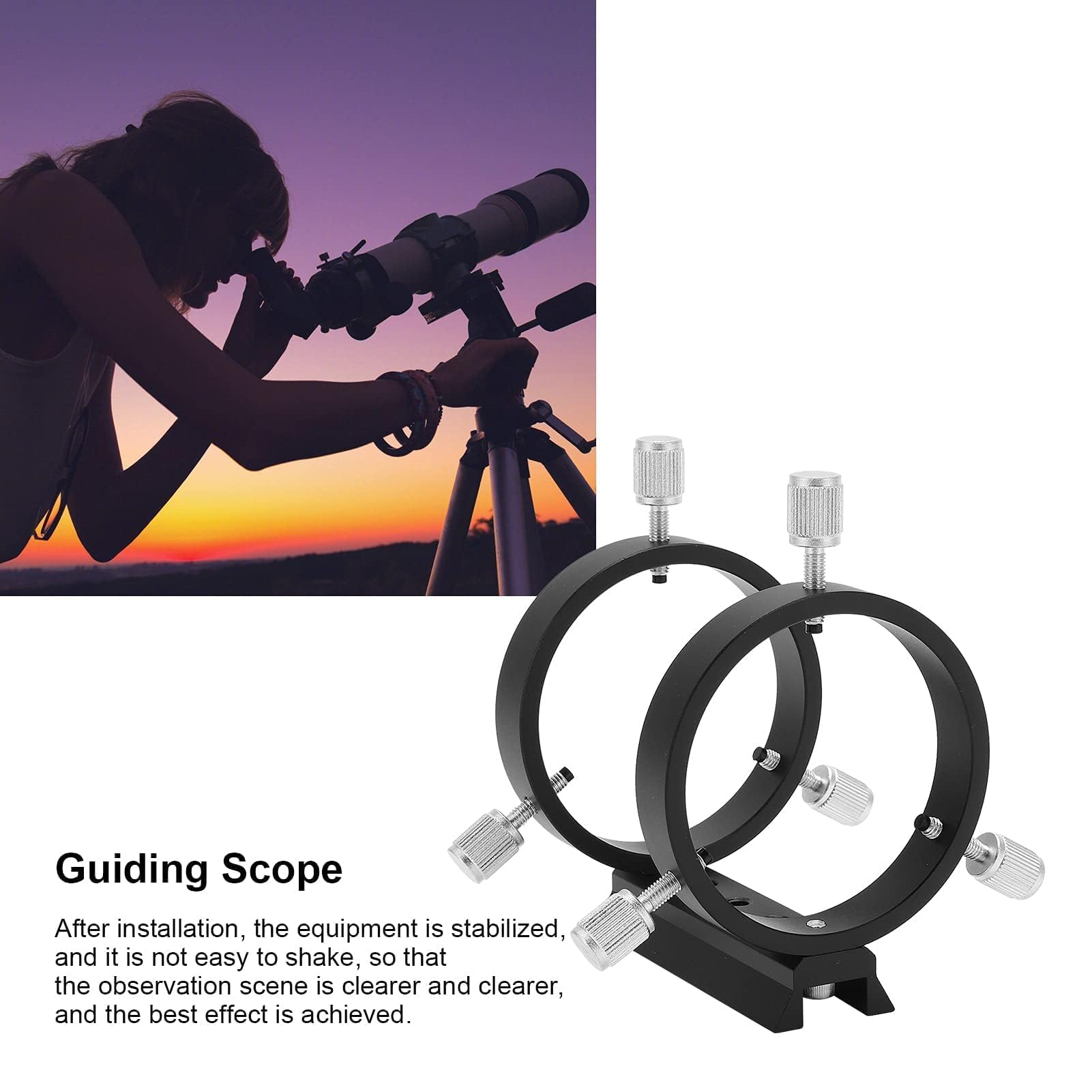 Anillo De Alcance Guía Para Telescopio, Diámetro Interior De 43-70 Mm, Soporte De Anillo De Montaje De Alcance De Guía Ajustable Buscadores De Estrellas Para Telescopio Con Diámetro Interior