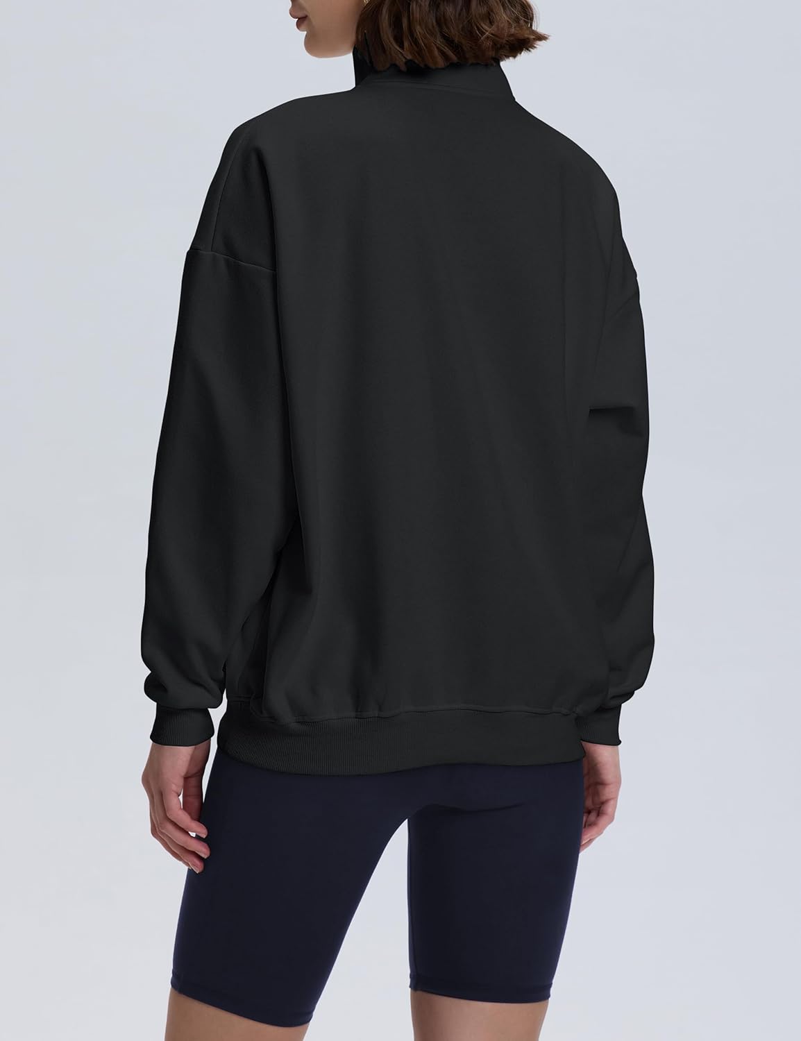 PrettyGuide Women's Lightweight Quarter Zip Oversized Sweatshirts Long Sleeve Fleece Pullover - Image 6