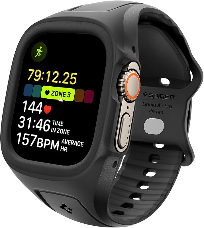 Spigen for Apple Watch Ultra 3/2/1 49mm, Series 11/10 46mm Band with Case | Liquid Air Pro Secure Fit Durable Breathable Water-Resistant Sport Protective Cover Strap