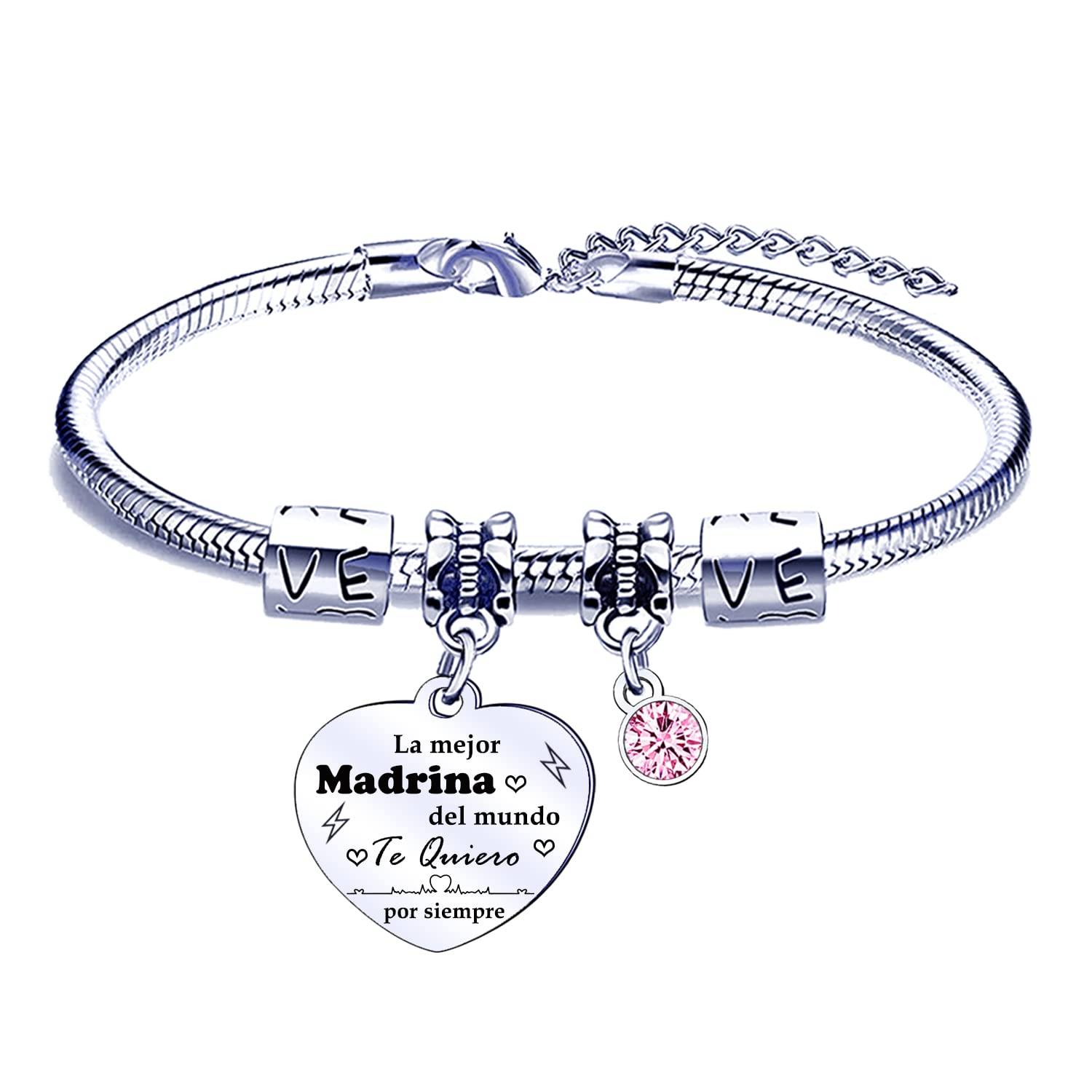 FGHJK Regalo Madrina Pulsera para Madrina Pulseras La mejor Madrina del mundo Te Quiero por siempre para Madrina Regalo de Cumpleaños Regalos Navidad Madrina Ideas Regalo Madrina