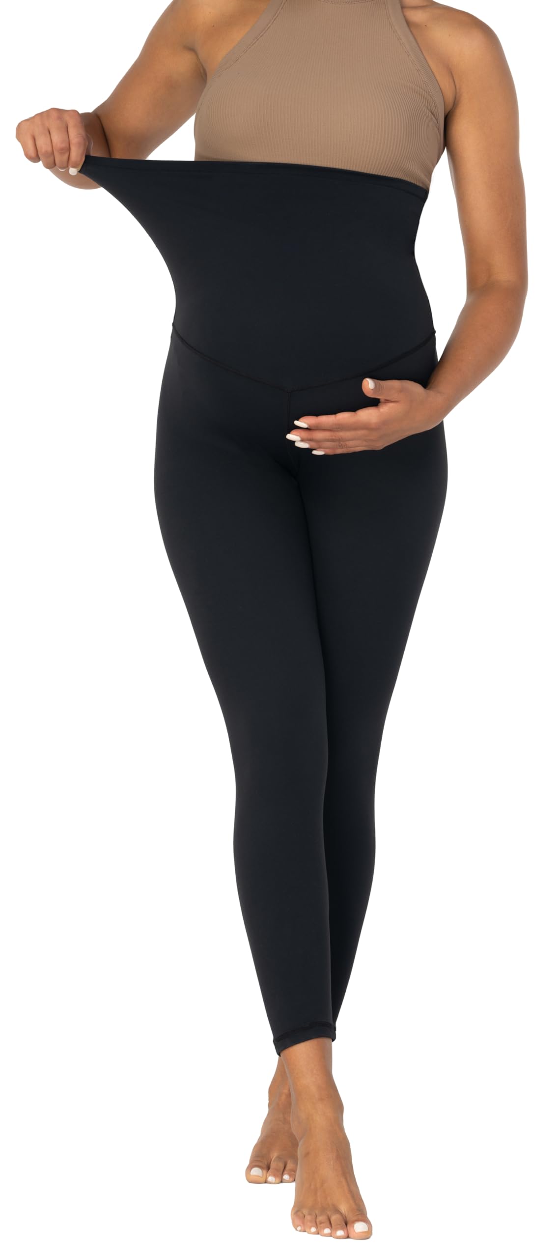 Sunzel Sunzfly - Leggings premaman da donna, a vita alta, per yoga, lunghezza 7/8, nero, M