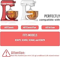 Vista 5 de Tazón de mezclador de acero inoxidable de 6QT para mezcladores de pie Kitchenaid, tazón de mezcla de Kitchen Aid para mezclador de elevación de 6QT