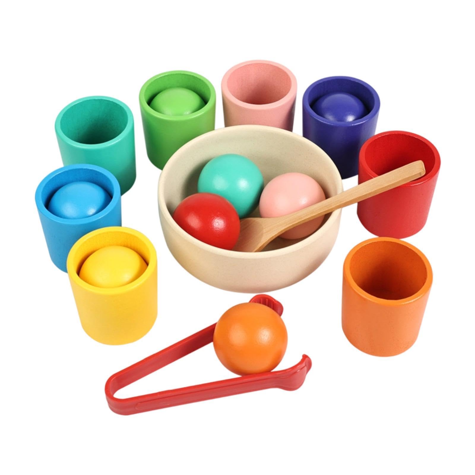 Kugel Und Becher Farbsortierspielzeug, Regenbogenfarben Zuordnungsspielzeug für Kinder
