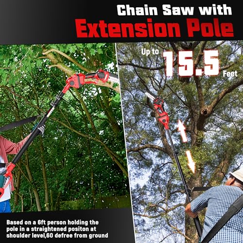 Avhrit BLX-125 2-In-1 Cordless Pole Saw & Mini Chainsaw, 2X4.0Ah Battery Powered 6 Inch Electric Pole Saw thumb #2