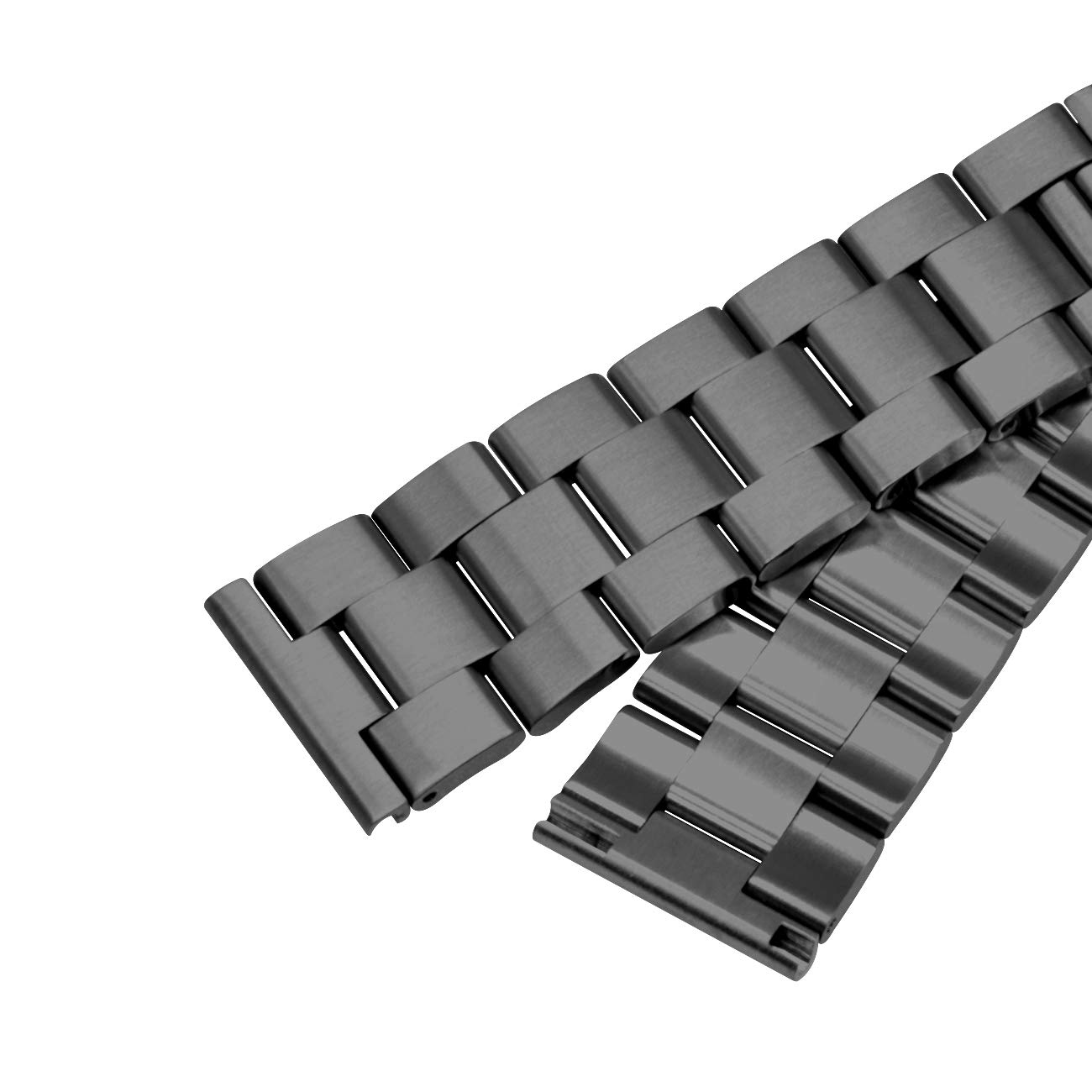 Kegelförmige Edelstahl-Uhrenarmbänder für Männer und Frauen, 22 mm, Metallband, Schnellverschluss-Armband, schwarz