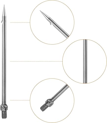 Miniatura 5 de Gancho de pesca de mango largo, lanza de púas de acero inoxidable de 0.315 in, fácil de transportar para lago de río estanque, compatible con caña