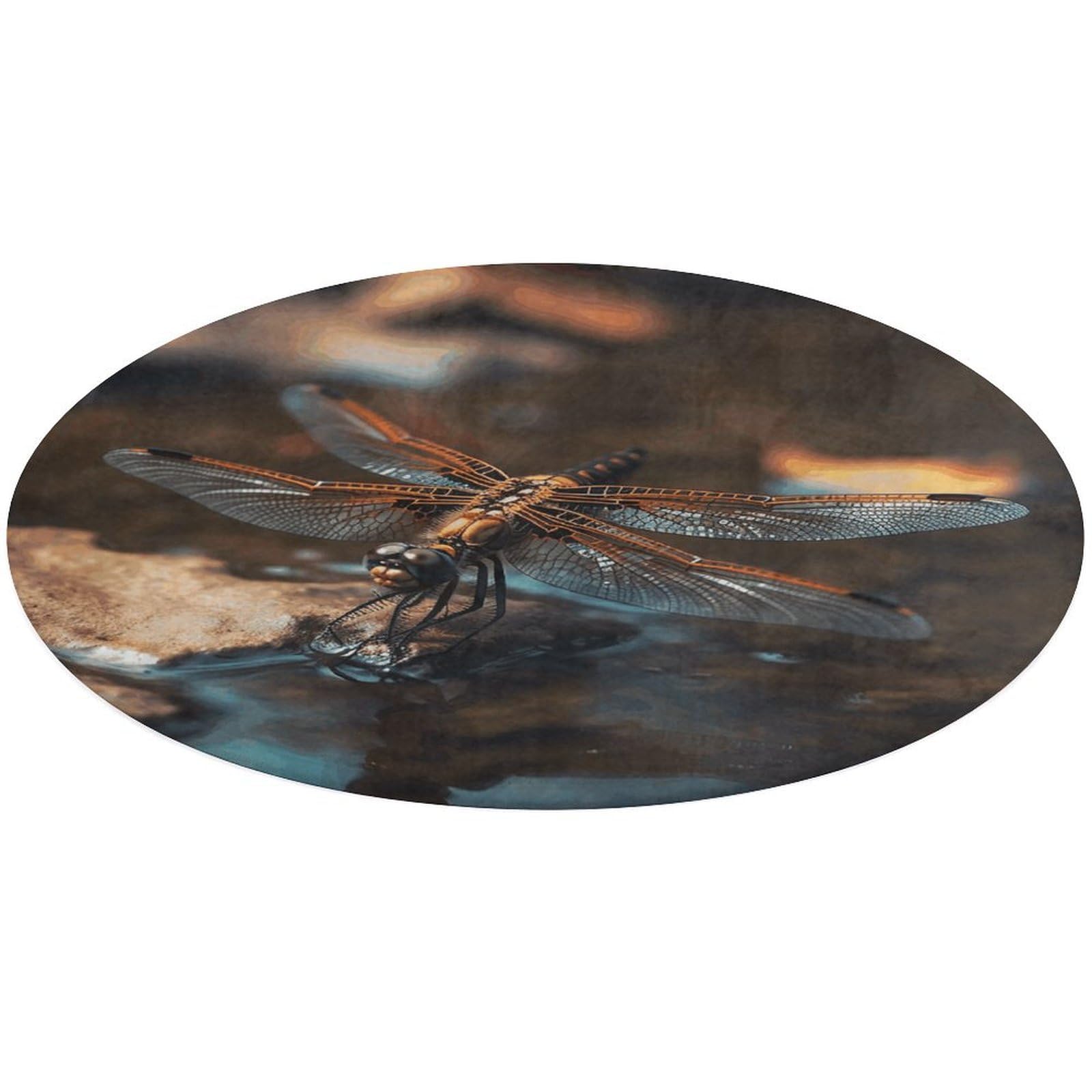 Tapis de bain rond libellule sur l'eau pour créer une ambiance zen dans votre pièce