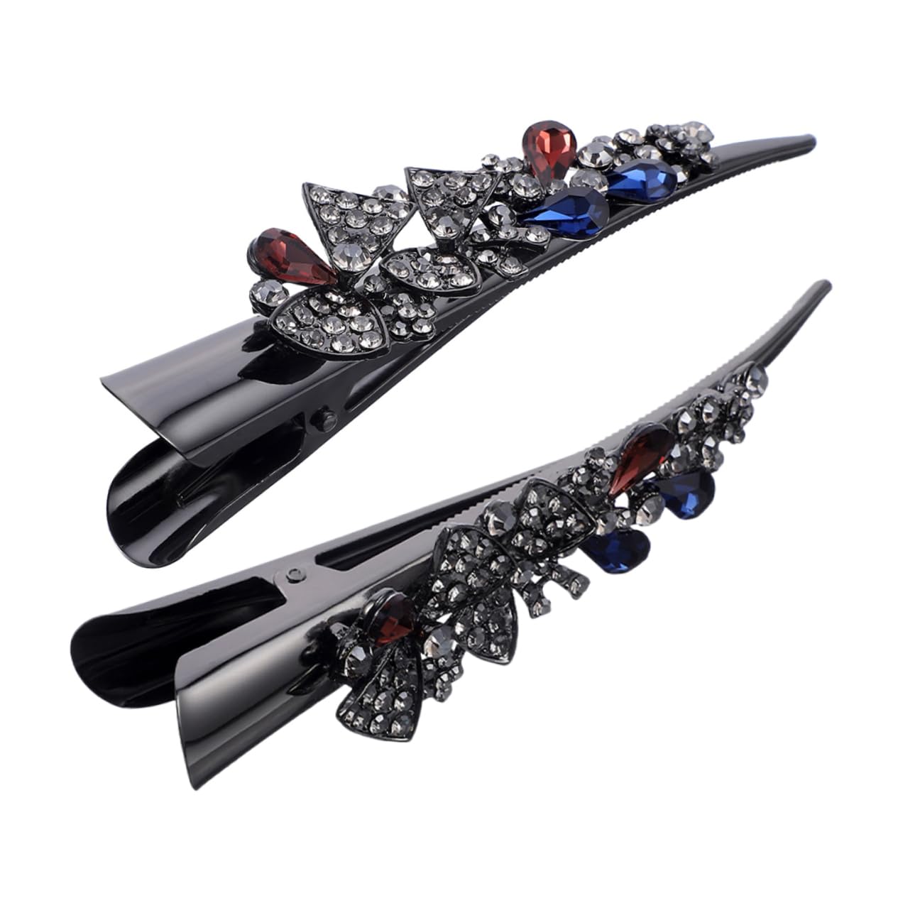 Beavorty 6 Piezas Clip de de pato de cristal Horquilla moda pinzas para el pelo de cocodrilo pinzas para el cabello con purpurina pinzas de cocodrilo para cabello Metal