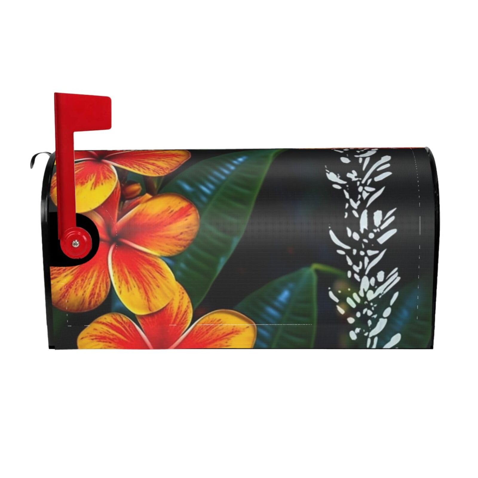Eye-catching Hawaiian Flowers Mailbox Covers Magnetic Wraps Post Letter Box Cover Garden Home Decor 25.5x21 in
