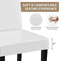 Vista 4 de Yaheetech Juego de 2 Sillas de Comedor Modernas de Cuero Sintético para Comedor con Patas de Madera de Goma y Asiento Acolchado para Cocina/Sala